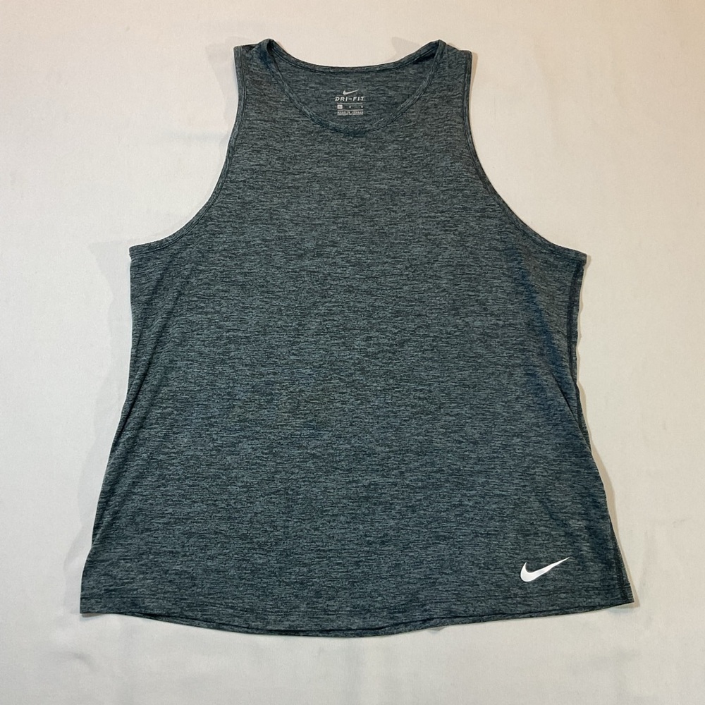 Nike Dry Fit‎ Gray Heathered Black Running Tank Top, Size L